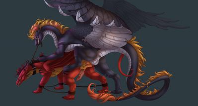 Taking The Offer
art by anora_drakon
Keywords: dragon;male;feral;M/M;penis;bondage;from_behind;anal;anora_drakon