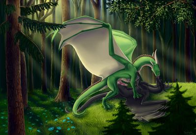 Mating in the Forest
art by ArtsAndAdopts
Keywords: dragon;dragoness;male;female;feral;M/F;penis;missionary;suggestive;ArtsAndAdopts