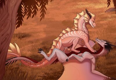 Nessie and Windchill 1 (Wings_of_Fire)
art by CrystalNight55
Keywords: wings_of_fire;icewing;dragon;dragoness;male;female;feral;M/F;penis;cowgirl;vaginal_penetration;spooge;CrystalNight55