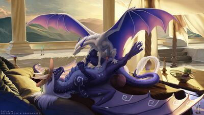 Royal Courtship
art by DeltaBlackk and DragonHurd
Keywords: dragon;dragoness;male;female;feral;M/F;penis;missionary;cloacal_penetration;DeltaBlackk;DragonHurd