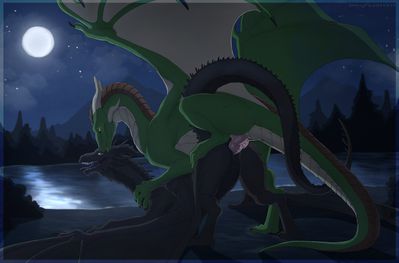 Moonlight Mating
art by DirtyFox911911
Keywords: dragon;dragoness;male;female;feral;M/F;penis;from_behind;vaginal_penetration;DirtyFox911911