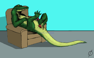 Reflexive Gator
art by emptyset
Keywords: crocodilian;alligator;male;anthro;solo;penis;masturbation;emptyset