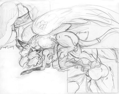 Gryphon Getting Pussy
unknown artist
Keywords: gryphon;furry;canine;fox;male;female;feral;anthro;breasts;M/F;penis;from_behind;vaginal_penetration;closeup;spooge