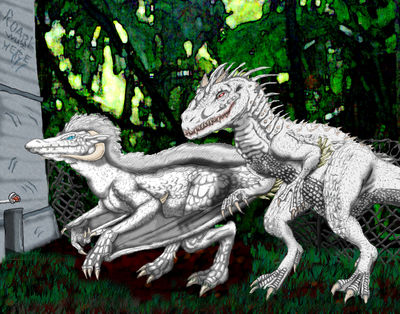 IR and IRoark
art by lokidragon
Keywords: jurassic_world;theropod;dinosaur;indominus_rex;dragon;wyvern;female;male;feral;solo;lokidragon