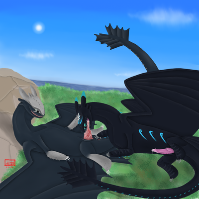 Night Fury Sex
art by MUS0
Keywords: how_to_train_your_dragon;httyd;night_fury;dragon;male;feral;M/M;penis;oral;spooge;MUS0
