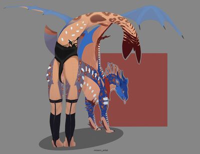 After The Party (Wings_of_Fire)
art by MixerrrArtist
Keywords: wings_of_fire;mudwing;seawing;hybrid;dragoness;female;feral;solo;vagina;presenting;lingerie;spooge;MixerrrArtist