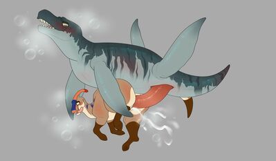 Kronosaurus and Parasaurolophus
art by PartyingParasaur
Keywords: dinosaur;kronosaurus;hadrosaur;parasaurolophus;male;female;feral;M/F;penis;from_behind;vaginal_penetration;spooge;macro;PartyingParasaur