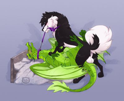 Private Show (Wings_of_Fire)
art by PolarBearAnimation
Keywords: wings_of_fire;leafwing;rainwing;hybrid;furry;canine;dog;male;feral;anthro;M/M;bondage;penis;from_behind;anal;PolarBearAnimation