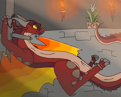 Female Skywing Bound (Wings_of_Fire)
art by RipperTheInd0rapt0r
Keywords: wings_of_fire;skywing;dragoness;female;feral;solo;bondage;vagina;spooge;RipperTheInd0rapt0r