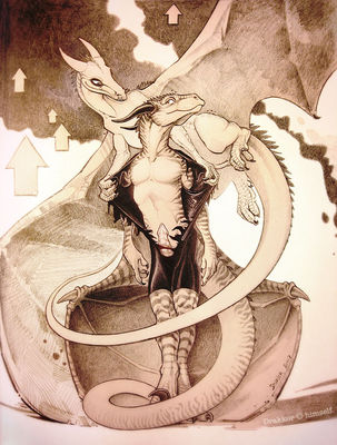 Wetsuit
art by skadjer
Keywords: dragon;male;drakkor;anthro;dragoness;female;feral;M/F;penis;suggestive;skadjer