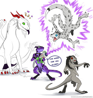 The Koboldifier
art by spelunker_sal
Keywords: dungeons_and_dragons;kobold;dragon;furry;feline;male;feral;anthro;M/M;penis;transformation;spelunker_sal