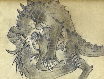 Deathclaw and Hunter
art by tush
Keywords: videogame;fallout;resident_evil;lizard;reptile;deathclaw;hunter;male;anthro;M/M;penis;missionary;anal;spooge;tush