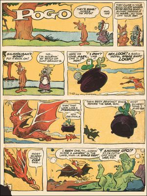 Pogo Comic
art by walt_kelly
Keywords: comic;dinosaur;theropod;pterodactyl;anthro;humor;non-adult;walt_kelly