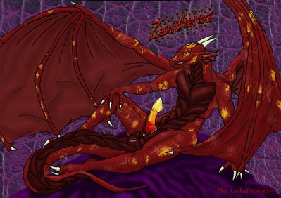 Zan Pinup
art by lokidragon
Keywords: dragon;male;feral;solo;penis;lokidragon