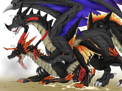 Rukodiora Breeding
art by abyss_kiryu
Keywords: videogame;monster_hunter;rukodiora;dragon;male;feral;M/M;penis;from_behind;anal;spooge;abyss_kiryu