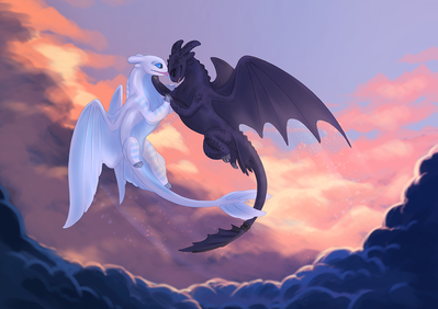 Nubless and Toothless in Flight
art by acidapluvia
Keywords: how_to_train_your_dragon;httyd;night_fury;toothless;nubless;dragon;dragoness;male;female;anthro;M/F;romance;non-adult;acidapluvia