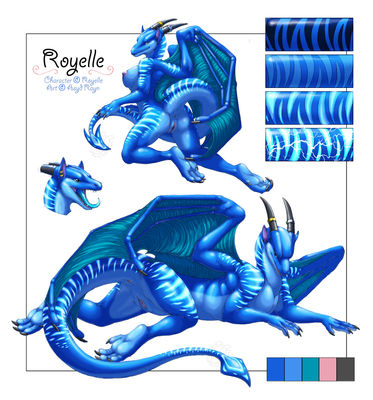 Royelle Reference
art by acidapluvia
Keywords: dragoness;royelle;female;anthro;solo;breasts;vagina;presenting;reference;acidapluvia