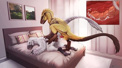 Nova and Auron
art by adalfyre
Keywords: dinosaur;theropod;raptor;utahraptor;male;female;feral;M/F;penis;from_behind;vaginal_penetration;internal;ejaculation;spooge;adalfyre