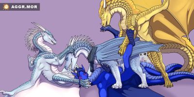 Meeting Their Biggest Fans 3/4 (Wings_of_Fire)
art by aggr.mor
Keywords: wings_of_fire;icewing;sandwing;qibli;winter;dragon;male;feral;M/M;orgy;spitroast;penis;oral;anal;cowgirl;from_behind;spooge;aggr.mor