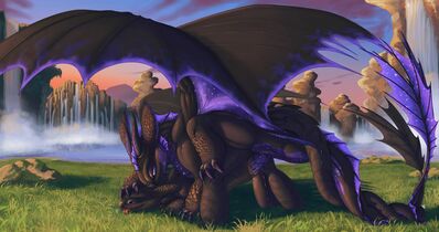 Sunset Mating
art by aky_the_clever_dragon
Keywords: how_t o_train_your_dragon;httyd;night_fury;dragon;dragoness;male;female;feral;M/F;penis;from_behind;vaginal_penetration;spooge;aky_the_clever_dragon