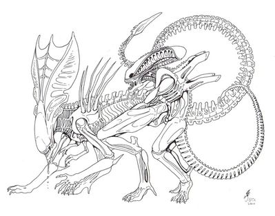 Xenomorph Mating
art by tina_leyk
Keywords: alien;xenomorph;anthro;male;female;M/F;penis;from_behind;tina_leyk