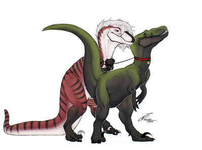 Utahraptors Mating
art by and_y0u
Keywords: dinosaur;theropod;raptor;utahraptor;male;female;feral;M/F;bondage;penis;from_behind;suggestive;spooge;and_y0u