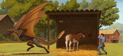 Chased Away
unknown creator
Keywords: dragon;wyvern;furry;equine;horse;male;female;feral;M/F;penis;vagina;suggestive;spooge