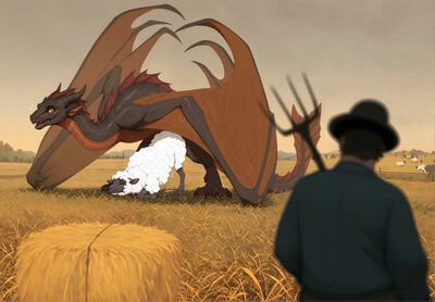 Wyvern Intruder
unknown creator
Keywords: dragon;wyvern;furry;sheep;male;female;feral;M/F;from_behind;suggestive