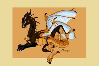 Hivewing Presenting (Wings_of_Fire)
art by aoma
Keywords: wings_of_fire;hivewing;dragoness;female;feral;solo;bondage;vagina;presenting;aoma