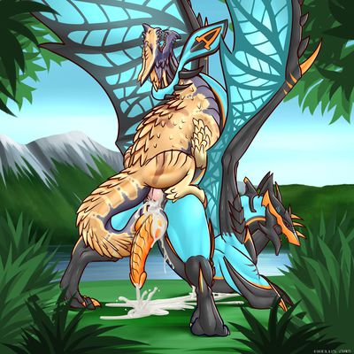 Agzil-Mellah and Dzina
art by arelus
Keywords: dragon;wyvern;male;feral;M/M;penis;from_behind;anal;orgasm;ejaculation;spooge;arelus
