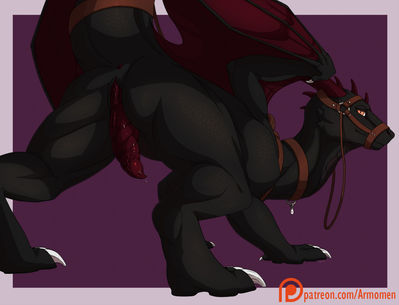 Aroused Dragon
art by armomen
Keywords: dragon;male;feral;solo;penis;spooge;armomen