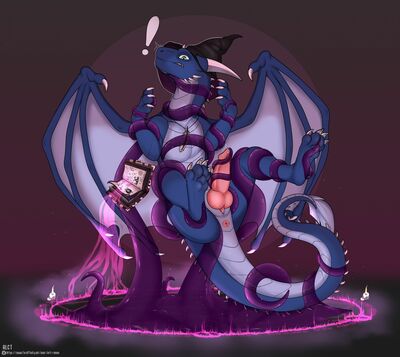 Magical Mishap
art by arti-ramon
Keywords: dragon;male;feral;solo;penis;tentacles;bondage;masturbation;spooge;arti-ramon