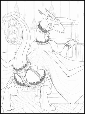 Lingerie Dragoness
art by artonis
Keywords: dragoness;female;feral;solo;lingerie;vagina;artonis