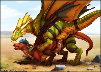 Rathtolar Mounting (colored)
art by artonis
Keywords: dragon;dragoness;male;female;feral;M/F;penis;from_behind;vaginal_penetration;spooge;artonis