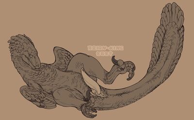 Raptor
art by avian-king (aka theroyalfowl)
Keywords: dinosaur;theropod;raptor;male;feral;solo;penis;theroyalfowl;avian-king