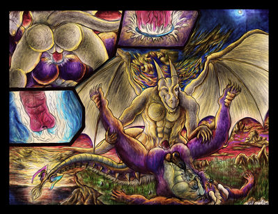 Silvax Jackhammers Azure
art by azureparagon
Keywords: dragon;male;anthro;M/M;penis;missionary;anal;closeup;internal;spooge;azureparagon
