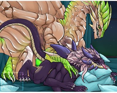 Pleasant Evening With Kushala
art by bebl
Keywords: dragon;multi;male;feral;anthro;M/M;penis;from_behind;anal;bebl