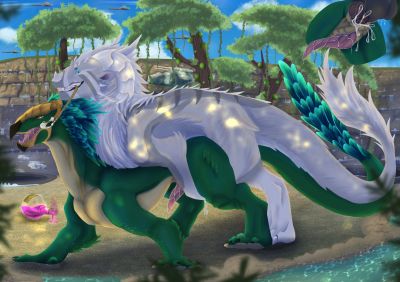 Bel and Varactyl
art by black_alterian_nightcrawler
Keywords: star_wars;dragon;felkin;lizard;varactyl;male;feral;M/M;penis;from_behind;anal;closeup;spooge;black_alterian_nightcrawler