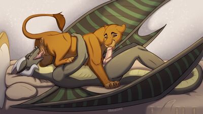 Sarabi 69
art by blauehexe
Keywords: dragoness;furry;feline;lioness;male;female;feral;M/F;penis;vagina;69;vaginal_penetration;oral;spooge;blauehexe