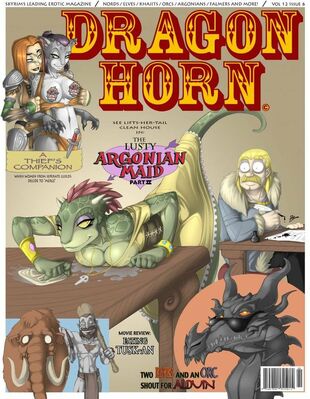 Dragon Horn
art by blunt-katana
Keywords: videogame;skyrim;argonian;female;anthro;breasts;solo;suggestive;humor;blunt-katana