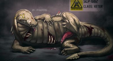 Male SCP-682
art by candymint
Keywords: scp_foundation;scp-682;lizard;male;feral;solo;penis;spooge;candymint