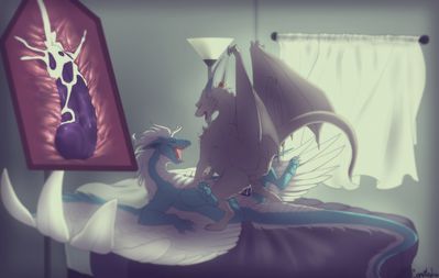 Morning Fun
art by cannibalistic-tendencies
Keywords: dragon;dragoness;male;female;feral;M/F;penis;cowgirl;vaginal_penetration;internal;spooge;cannibalistic-tendencies