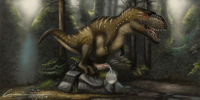 Pent-up Albertosaurus 2
art by carnosaurian
Keywords: dinosaur;theropod;albertosaurus;male;feral;solo;masturbation;ejaculation;orgasm;spooge;condom;carnosaurian