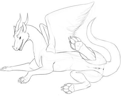 Whiro
art by chakat-silverpaws
Keywords: dragoness;female;feral;solo;vagina;chakat-silverpaws