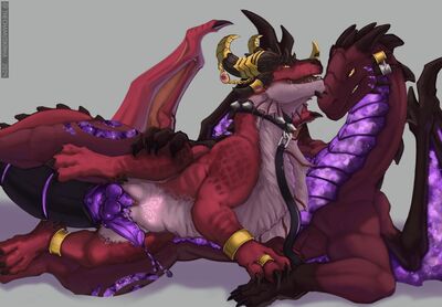 Alexstrasza Spooned
art by chamuskinha
Keywords: videogame;world_of_warcraft;alexstrasza;dragon;dragoness;male;female;feral;M/F;penis;hemipenis;spoons;vaginal_penetration;spooge;chamuskinha