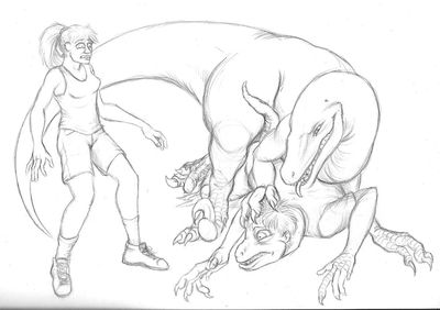 Raptor Transformation 2
art by chewtoy
Keywords: beast;dinosaur;theropod;raptor;deinonychus;feral;human;man;woman;male;female;M/M;transformation;penis;from_behind;anal;spooge;chewtoy