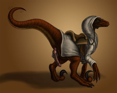Saddled Raptor
art by chewtoy
Keywords: dinosaur;theropod;raptor;deinonychus;male;feral;solo;penis;chewtoy