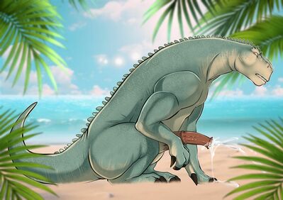 Jerkasaurus
art by chocobanana
Keywords: disney_dinosaur;dinosaur;hadrosaur;iguanodon;aladar;male;feral;solo;penis;masturbation;orgasm;ejaculation;spooge;beach;chocobanana