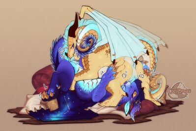 Pillow Pile (Wings_of_Fire)
art by cocodrops
Keywords: wings_of_fire;nightwing;sandwing;icewing;hybrid;dragon;dragoness;male;female;feral;M/F;penis;vagina;69;spooge;cocodrops