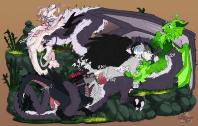 Noodle Train (Wings_of_Fire)
art by cocodrops
Keywords: wings_of_fire;leafwing;rainwing;hybrid;eastern_dragon;dragon;dragoness;male;female;feral;M/F;M/M;orgy;penis;cowgirl;vaginal_penetration;tailplay;anal;masturbation;spooge;cocodrops